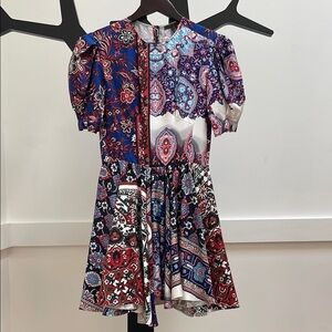 LOUIS VUITTON 100% Silk Dress puff sleeves size 34FR XS NEW